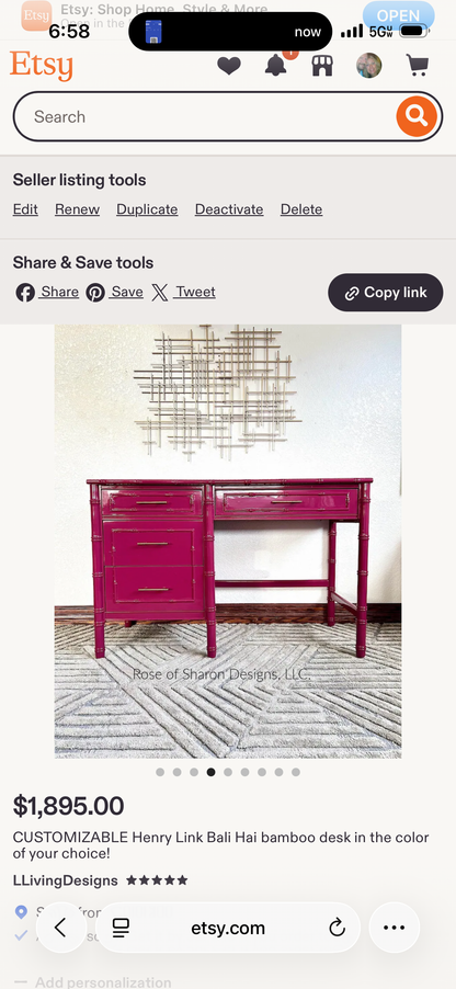 Customize this Henry Link Bamboo Desk!