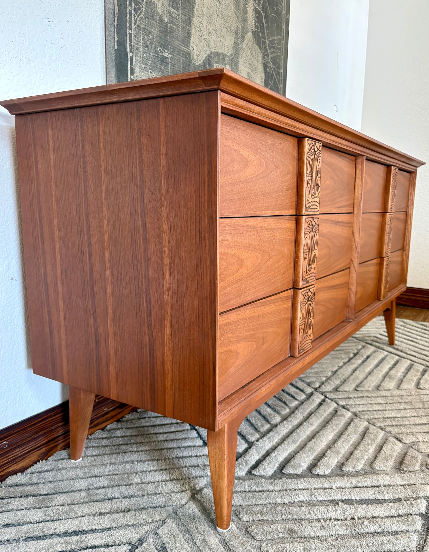 Mid Century Modern Basset Mayan Series Dresser/Credenza
