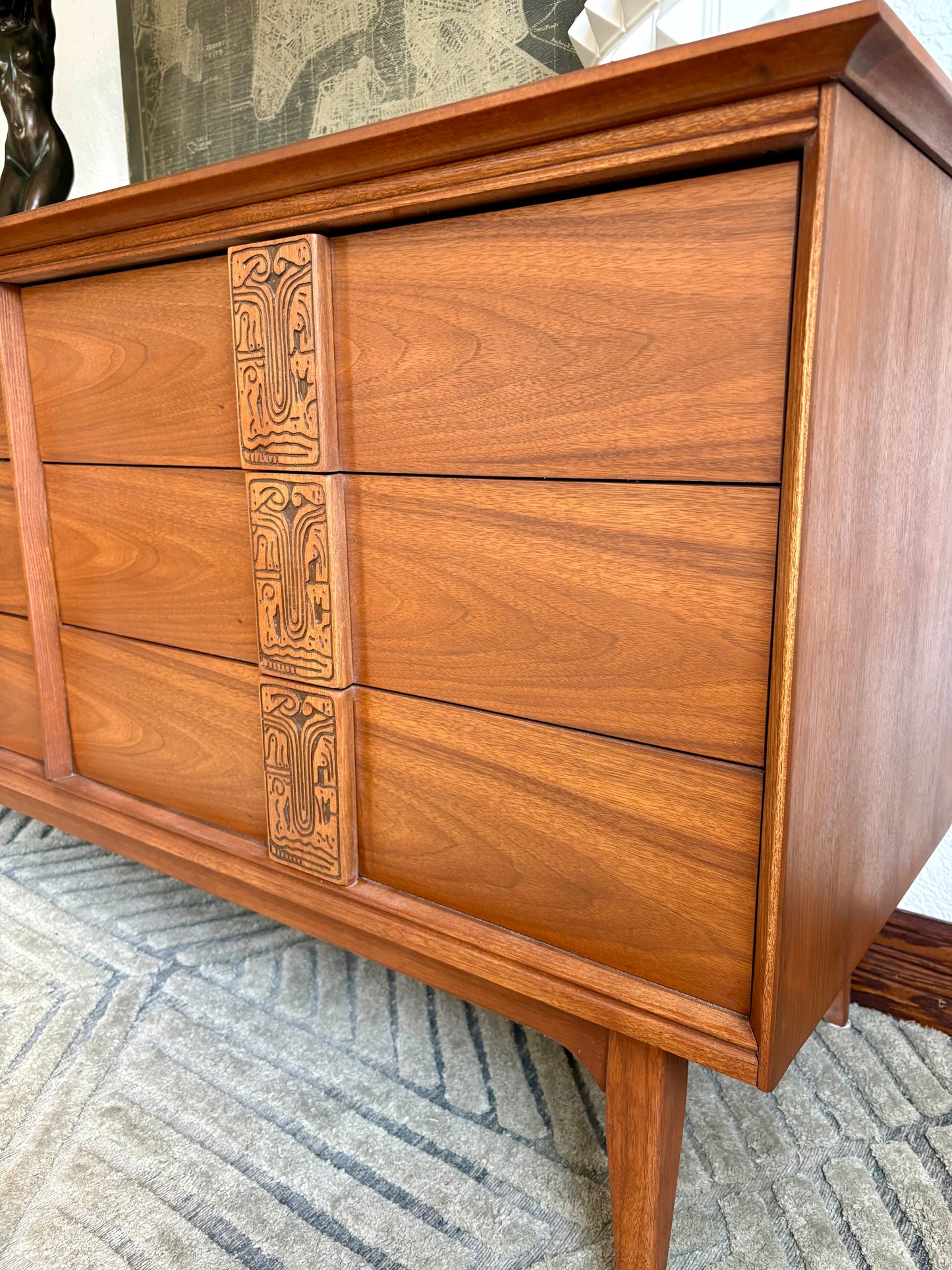 Mid Century Modern Basset Mayan Series Dresser/Credenza
