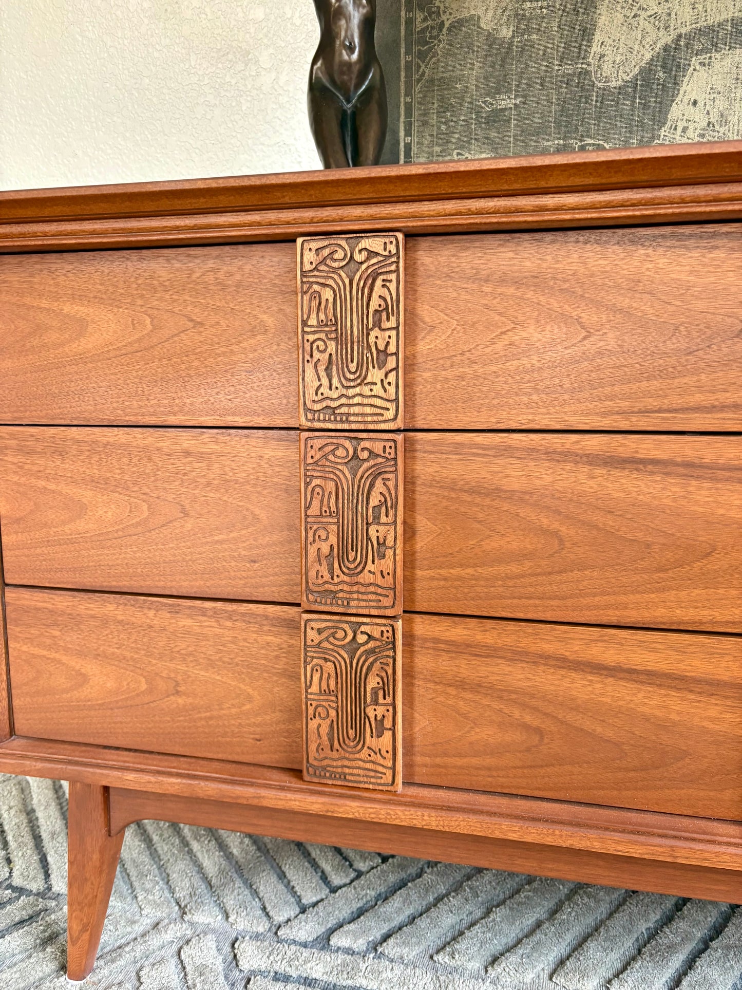 Mid Century Modern Basset Mayan Series Dresser/Credenza