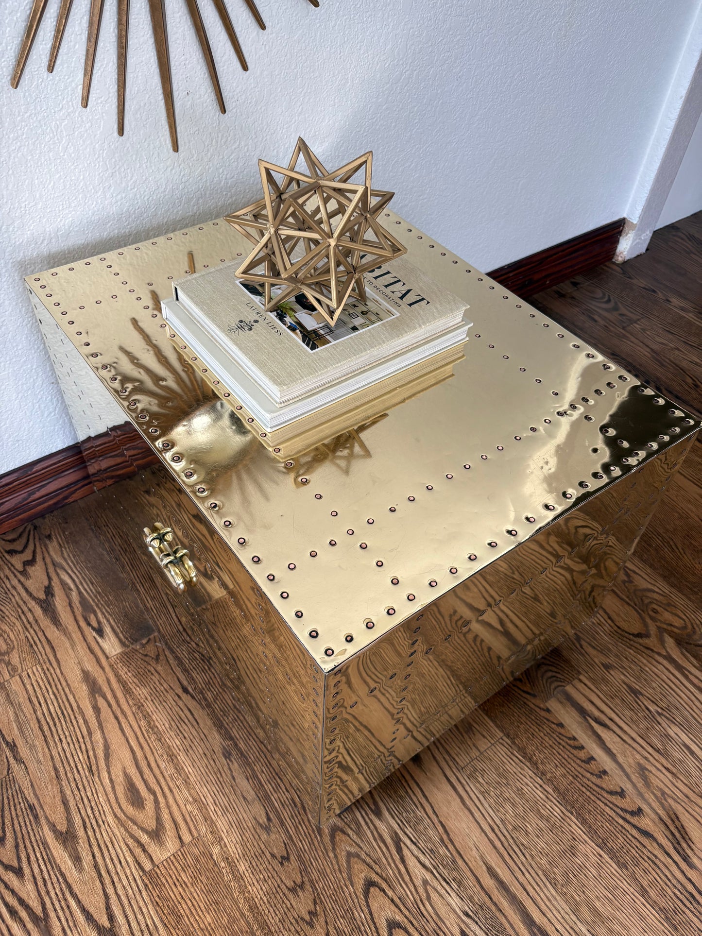 Sarreid Ltd. of Spain Hollywood Regency Two Drawer Brass Coffee table/ Night Stand Chest Bedside