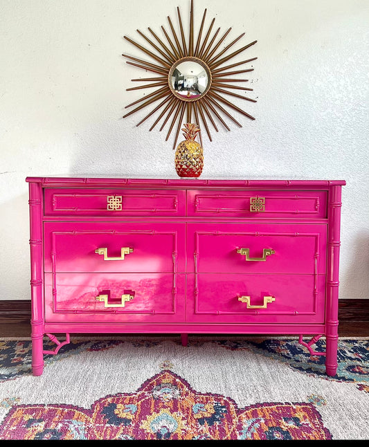 CUSTOMIZABLE Thomasville Allegro Faux Bamboo Dresser
