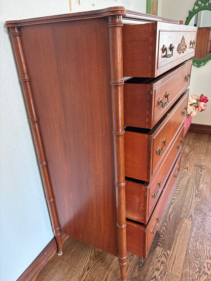 CUSTOMIZABLE Stain or Paint Vintage Baker Furniture Louid XVI Style Tallboy Chest of Drawers