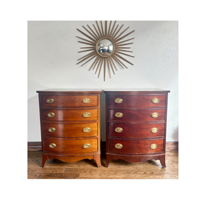 Custom Paint these! A Pair of Dixie Serpentine Large 4 Drawer Bedside Tables/Nightstands/Small Dressers In the Color of Your Choice!