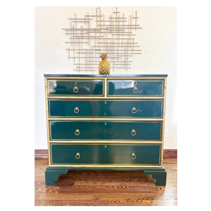 Ultra High Gloss Green Bamboo Trim Dresser