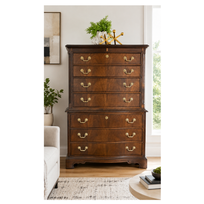 Vintage Brighton Furniture Serpentine Chest on Chest Dresser/Tallboy