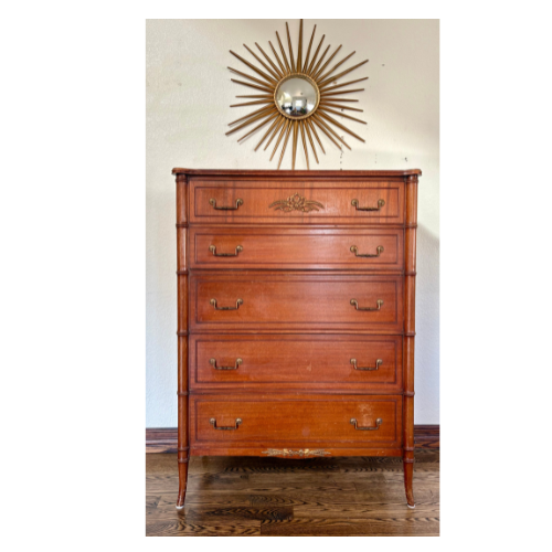 CUSTOMIZABLE Stain or Paint Vintage Baker Furniture Louid XVI Style Tallboy Chest of Drawers