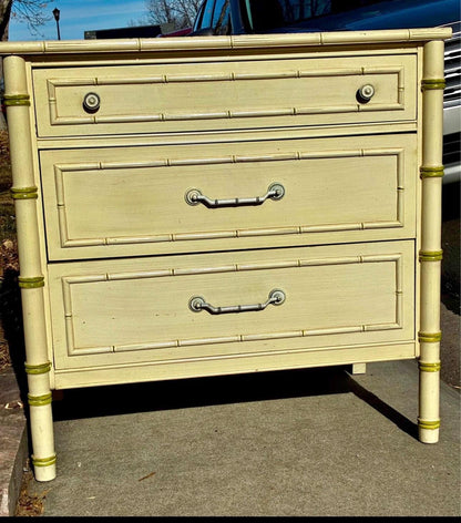 CUSTOMIZABLE in the color of your choice! Thomasville Faux Bamboo Dresser/Large End Stand/End Table/Chest of Drawers