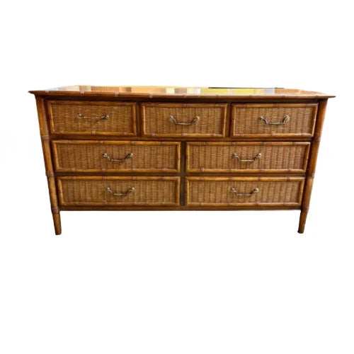 CUSTOMIZABLE Dixie Faux Bamboo & Wicker Front Dresser