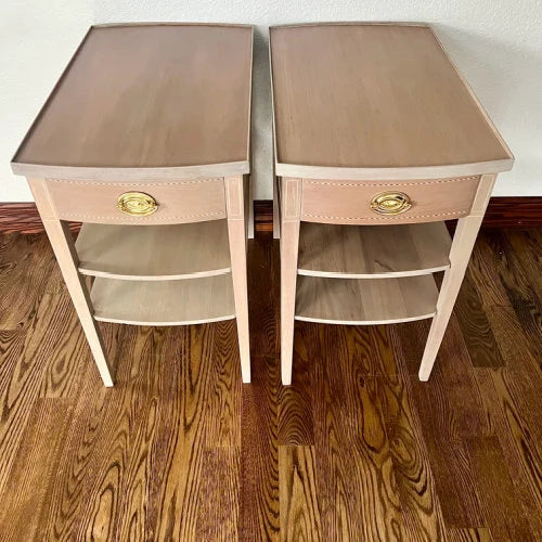 A Pair of Stained Modern End Stands by Mersman